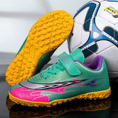 2022 Hot Sale Fashion Gyerek focicipők 31-40 méret Low Turf futballcipők Tinédzserek TF Futsal Cipők chuteira Society