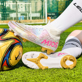 2022 m. vyriški futbolo bateliai AG/TF, neslystantys lauko batai aukštai kulkšnies, itin lengvi vaikų futbolo segtukai, sportbačiai Plus
