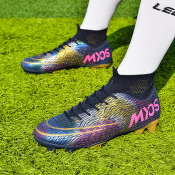 2022 Мъжки футболни обувки AG/TF Футболни обувки с високи глезени Външни противоплъзгащи ултралеки детски футболни бутли Маратонки Плюс