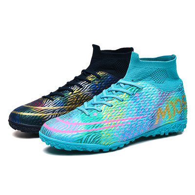 2022 m. vyriški futbolo bateliai AG/TF, neslystantys lauko batai aukštai kulkšnies, itin lengvi vaikų futbolo segtukai, sportbačiai Plus