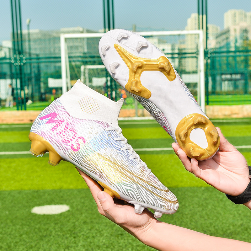 2022 m. vyriški futbolo bateliai AG/TF, neslystantys lauko batai aukštai kulkšnies, itin lengvi vaikų futbolo segtukai, sportbačiai Plus