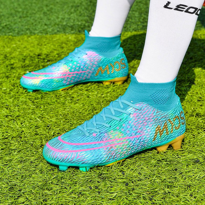 2022 m. vyriški futbolo bateliai AG/TF, neslystantys lauko batai aukštai kulkšnies, itin lengvi vaikų futbolo segtukai, sportbačiai Plus