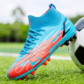 Ανδρικά παπούτσια ποδοσφαίρου που αναπνέουν ψηλά στον αστράγαλο Ανδρικά παπούτσια ποδοσφαίρου TF/FG για εξωτερική επαγγελματική προπόνηση Αντιολισθητικά ελαφριά Zapatos De Soccer