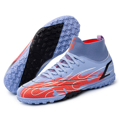 Magas bokával lélegző férfi focicipő TF/FG kültéri professzionális futballcipő csúszásmentes könnyű Zapatos De Soccer