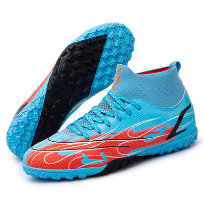 Magas bokával lélegző férfi focicipő TF/FG kültéri professzionális futballcipő csúszásmentes könnyű Zapatos De Soccer