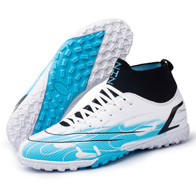 Magas bokával lélegző férfi focicipő TF/FG kültéri professzionális futballcipő csúszásmentes könnyű Zapatos De Soccer