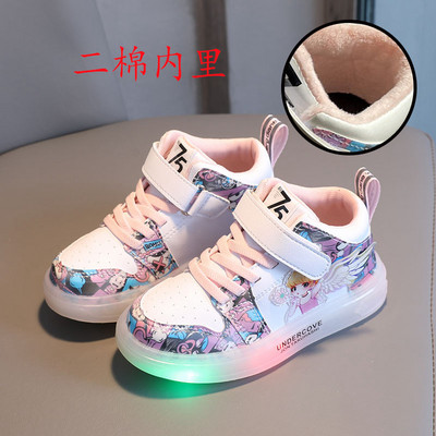 Light Up Παπούτσια Skateboarding Παιδικά Δερμάτινα Αθλητικά Παπούτσια Κινούμενα σχέδια για κορίτσια Αγόρια Αθλητικά Παπούτσια Walking Casual Baby Παιδικά Παπούτσια για νήπια