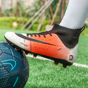 2021 Нови футболни обувки с високи глезени Мъжки дишащи футболни обувки на открито Футболни обувки за трева Футболни бутли Kids AG Женски футболни обувки