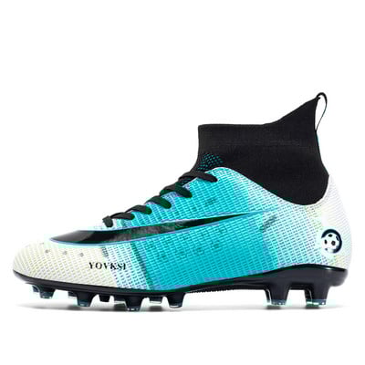 2021-es új, magas bokával rendelkező futballcipők, lélegző, kültéri, magas szárú futballcipők, gyepfocicipők, gyerekeknek AG, női futballcipők