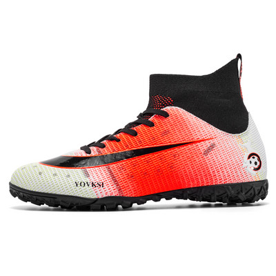 2021-es új, magas bokával rendelkező futballcipők, lélegző, kültéri, magas szárú futballcipők, gyepfocicipők, gyerekeknek AG, női futballcipők