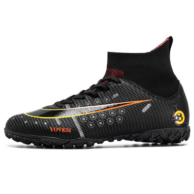 2021-es új, magas bokával rendelkező futballcipők, lélegző, kültéri, magas szárú futballcipők, gyepfocicipők, gyerekeknek AG, női futballcipők