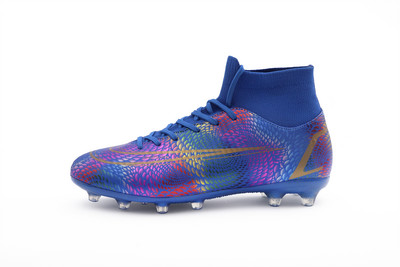 Új, magas bokával rendelkező focicipők férfi, légáteresztő kültéri, magas szárú futballcipők gyepfoci kapcsok, gyerekek AG puha női futballcipők