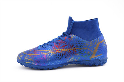 Új, magas bokával rendelkező focicipők férfi, légáteresztő kültéri, magas szárú futballcipők gyepfoci kapcsok, gyerekek AG puha női futballcipők