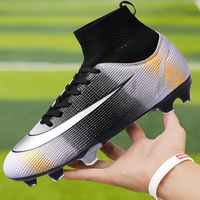 Superfly Futbola Zābaki Vīriešu Sporta Skavas Futbola Apavi AG Bērnu Trenažieri Sporta apavi Augstas zeķes Sportiskas pēdas bumbas Apavi Vīrietim