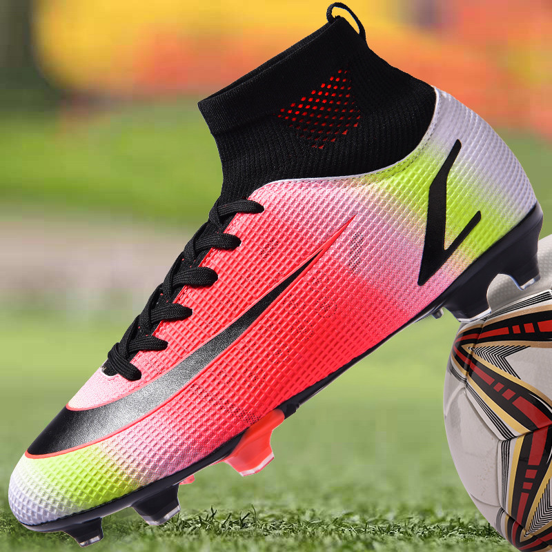 Superfly Futbola Zābaki Vīriešu Sporta Skavas Futbola Apavi AG Bērnu Trenažieri Sporta apavi Augstas zeķes Sportiskas pēdas bumbas Apavi Vīrietim