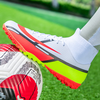 Мъжки високи глезени AG Sole Бутони за открито Футболни обувки Обувки Тревни футболни буски Детски Дамски дълги шипове Маратонки Chuteira Futebol