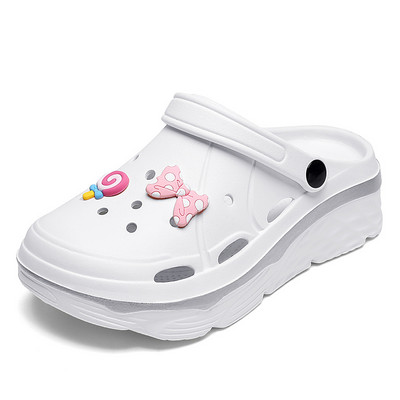 Vasaras Sieviešu Platformas Sandales Kurpes Mīksta Zole Neslīdošas caurumu kurpes Pludmales Sandales Mājas Slaidi Vieglas Čības Sieviešu sandalijas