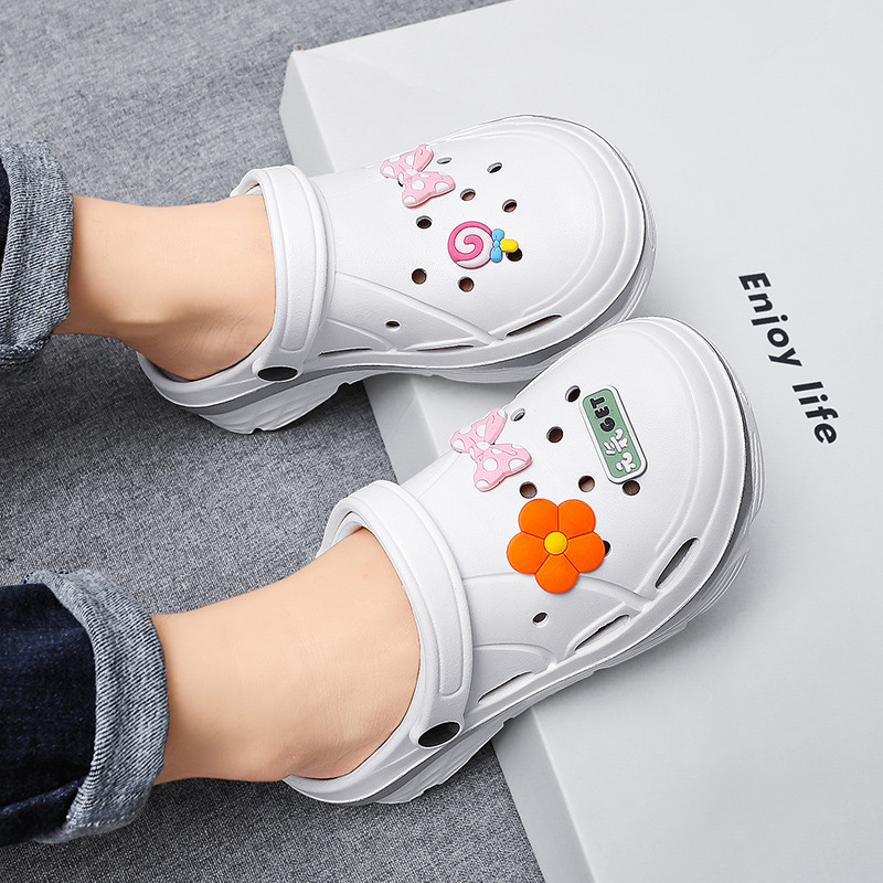 Vasaras Sieviešu Platformas Sandales Kurpes Mīksta Zole Neslīdošas caurumu kurpes Pludmales Sandales Mājas Slaidi Vieglas Čības Sieviešu sandalijas