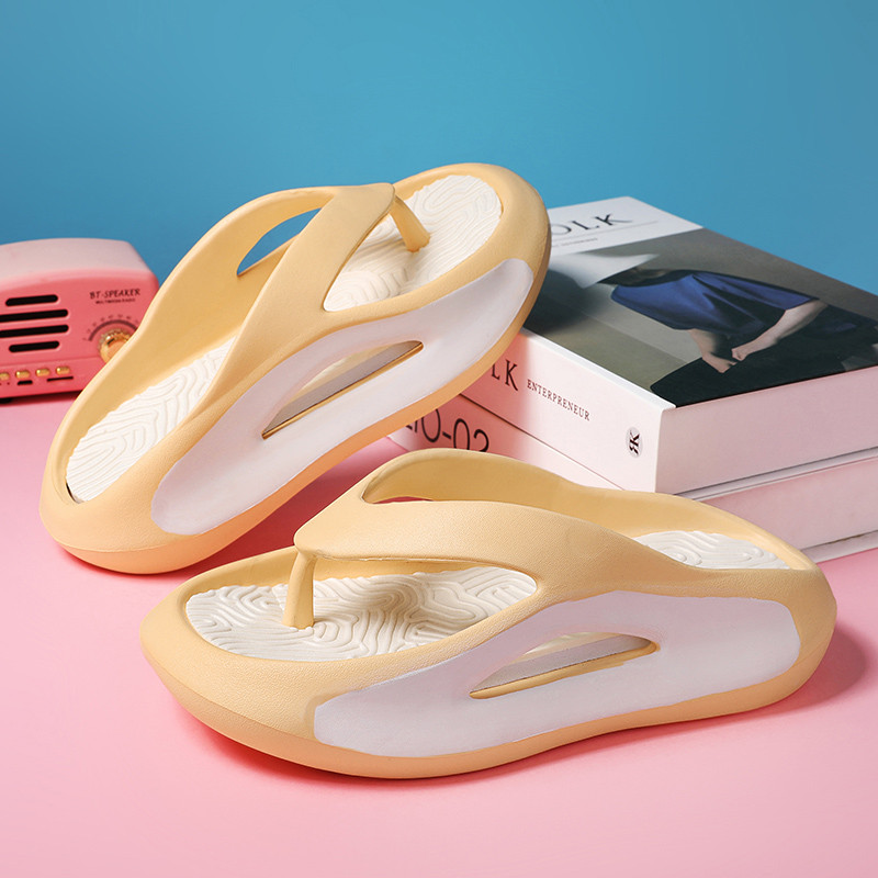 Új, 2023-as nyári tanga papucs, női csíptetős lábujj, puha aljú otthoni papucs női platós csúszásmentes strandcipő szandálok