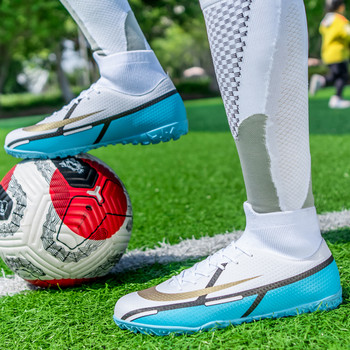 Ανδρικά επαγγελματικά παπούτσια ποδοσφαίρου FG/TF Παιδικά αντιολισθητικά, μακριά, ψηλά μποτάκια ποδοσφαίρου με στριφτάρι, αθλητικά παπούτσια ποδοσφαίρου από γρασίδι