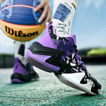Ανοιξιάτικη μόδα Μωβ Ανδρικά αθλητικά παπούτσια μπάσκετ Ανδρικά ψηλά κορυφαία αθλητικά παπούτσια για μπάσκετ Επαγγελματικά αθλητικά παπούτσια Γυναικεία
