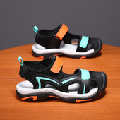 Jauns stils, vasaras zēnu sandales Bērnu apavi Modes Dzīvokļi Maziem bērniem Meiteņu sandales Neslīdošas ikdienas pludmales bērnu āra apavi