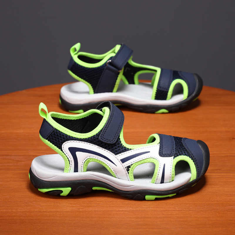 Jauns stils, vasaras zēnu sandales Bērnu apavi Modes Dzīvokļi Maziem bērniem Meiteņu sandales Neslīdošas ikdienas pludmales bērnu āra apavi