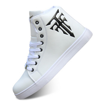 Модни мъжки обувки за скейтборд Високи маратонки Дишащи спортни обувки Бели обувки Улични обувки