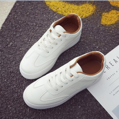 Stori balti batai moterims Plokštieji sportiniai Arder batai Moteriški moteriški odiniai batai Moterims kietos platformos riedlenčių batai