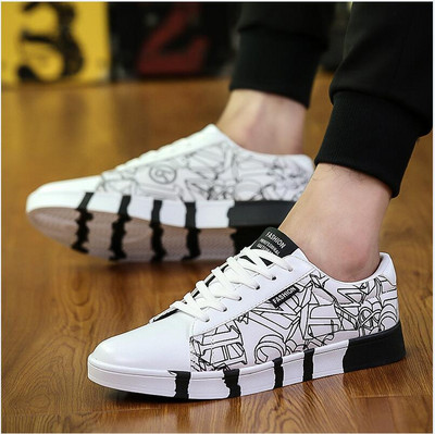 Trend Korean Vīriešu plakana audekla apavi Ventilācija Tūrisma apavi Flat Tidal Flow Skeitborda apavi studentiem vīriešiem Sporta ceļojumi