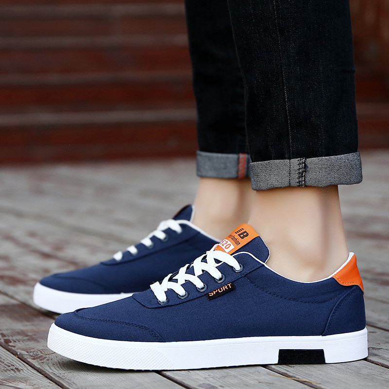 Fehér vászoncipő lapos szellőzésű férfi diáksportcipő Oxford Vogue gördeszkacipő Légáteresztő Trend Arder cipő