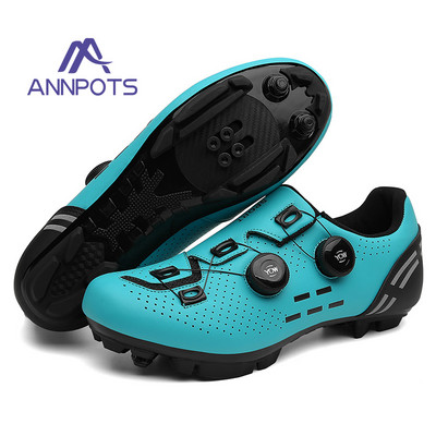 Vīriešu ātrgaitas šosejas velosipēdistu kedas plakani oglekļa riteņbraukšanas apavi MTB skavas Sieviešu kalnu velosipēdu apavi SPD pedāļi sacīkšu riteņbraukšanas apavi