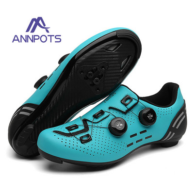 Vīriešu ātrgaitas šosejas velosipēdistu kedas plakani oglekļa riteņbraukšanas apavi MTB skavas Sieviešu kalnu velosipēdu apavi SPD pedāļi sacīkšu riteņbraukšanas apavi