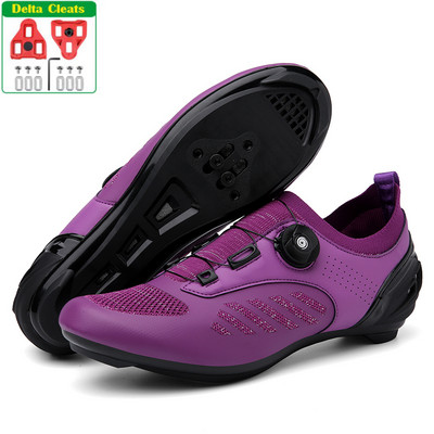 MTB kerékpáros cipő Sneaker kék Professzionális Bike Légáteresztő Kerékpár Racing Önzáró Cipők Országúti kerékpáros cipő Speed Sneakers