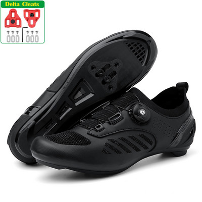 MTB kerékpáros cipő Sneaker kék Professzionális Bike Légáteresztő Kerékpár Racing Önzáró Cipők Országúti kerékpáros cipő Speed Sneakers