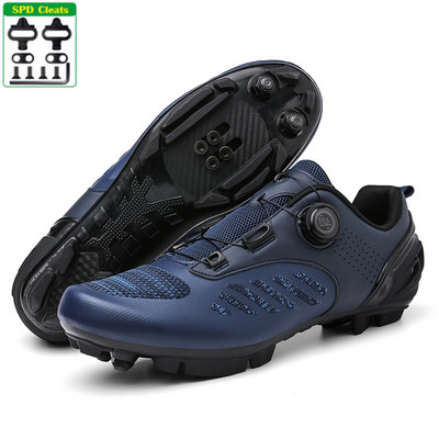 MTB kerékpáros cipő Sneaker kék Professzionális Bike Légáteresztő Kerékpár Racing Önzáró Cipők Országúti kerékpáros cipő Speed Sneakers