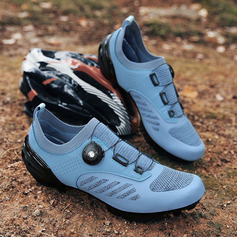 MTB kerékpáros cipő Sneaker kék Professzionális Bike Légáteresztő Kerékpár Racing Önzáró Cipők Országúti kerékpáros cipő Speed Sneakers