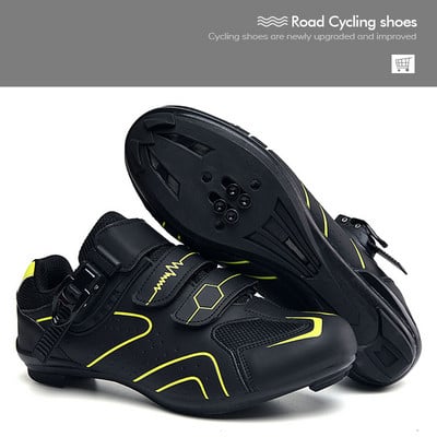 JAUNĀS Riteņbraukšanas kedas MTB velosipēds plakani apavi vīriešiem kalnu velosipēds sacīkstes šosejas ātruma apavi Modes apavi Spd riteņbraukšana sievietēm sports