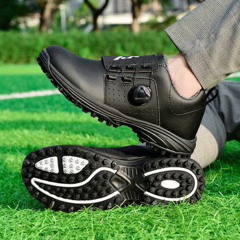 Ανδρικά επαγγελματικά παπούτσια γκολφ Αδιάβροχα Spikes αθλητικά παπούτσια γκολφ Μαύρα λευκά Ανδρικά παπούτσια γκολφ μεγάλου μεγέθους ανδρικά παπούτσια