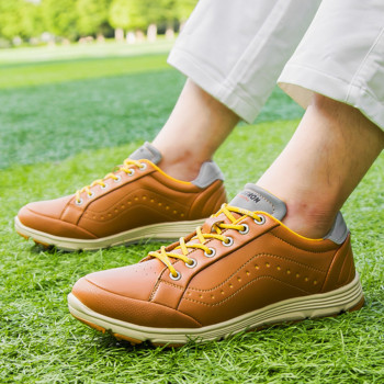 Водоустойчиви обувки за голф Мъжки червени черни външни леки, качествени маратонки за голф Мъжки удобни маратонки за фитнес за ходене