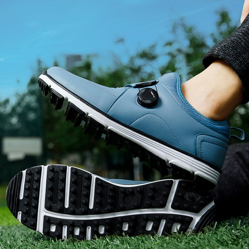 Vyriški golfo batai vandeniui atsparūs odiniai golfo sportbačiai lauke sportiniai neslystantys golfo batai moterims, greitai suvarstomi vaikščiojimo golfo avalynė