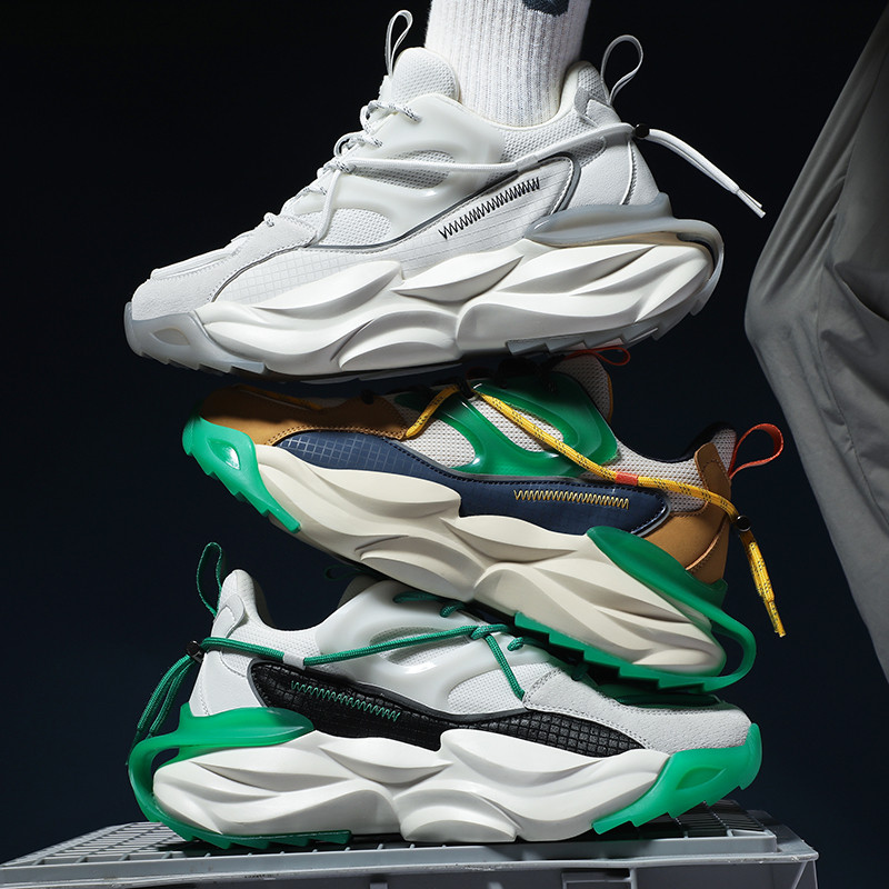 Kiváló minőségű, kényelmes csúszásgátló férfi cipők 2023 tavasz, új férfi sportcipő divat férfi futó tornacipő kültéri platform talp