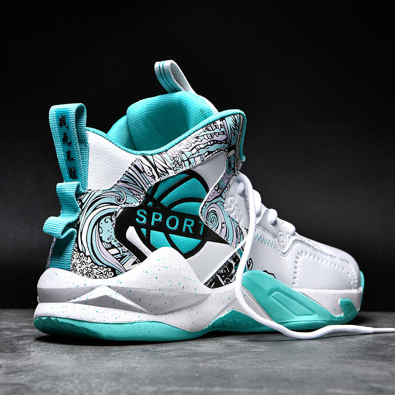 Márkás férfi kosárlabda cipő Fiú magas szárú sportcipő Szabadidő légáteresztő teniszcipő Női csúszásmentes sportcipő36-45