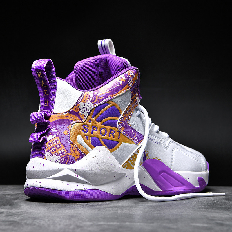 Márkás férfi kosárlabda cipő Fiú magas szárú sportcipő Szabadidő légáteresztő teniszcipő Női csúszásmentes sportcipő36-45