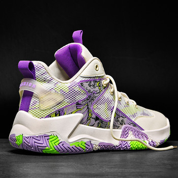 Маркови мъжки нехлъзгащи се баскетболни обувки Дишащи дамски спортни обувки Удобни обувки за тренировъчна зала Баскетболни обувки за момчета