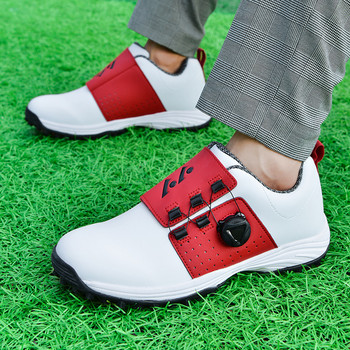 Ανδρικά επαγγελματικά παπούτσια γκολφ Αδιάβροχα Spikes αθλητικά παπούτσια γκολφ Μαύρα λευκά Ανδρικά παπούτσια γκολφ μεγάλου μεγέθους ανδρικά παπούτσια
