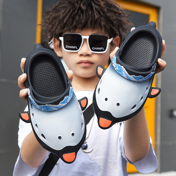 Летни чехли за деца Сладки сандали с карикатура на пингвин Издръжливи, против хлъзгане, против сблъсък, меки и удобни