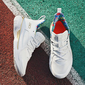 Fiúk Férfi Kosárlabda Cipők Légáteresztő párnázott Férfi Cipők Bőr Csúszásmentes Harci Bakancsok Tornaterem Edzés Atlétikai Sportcipők