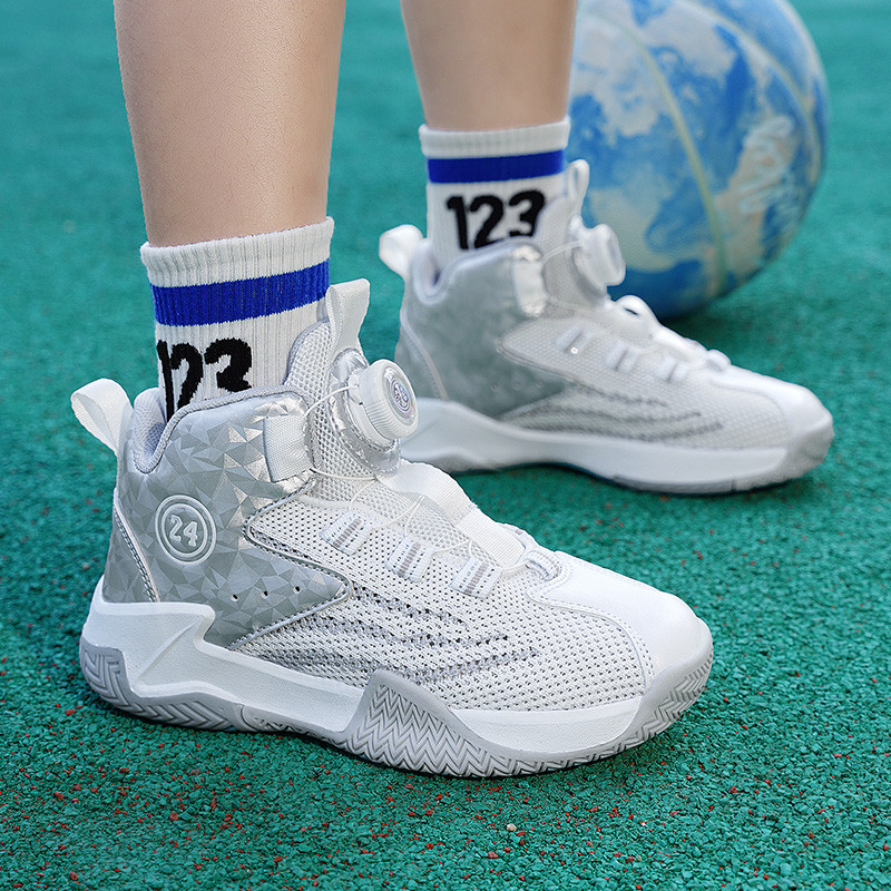 2023 m. Nauji vaikiški krepšinio bateliai berniukams Bėgimo sportbačiai Orui pralaidūs tinkliniai vaikiški sportiniai bateliai Vaikiški berniukų krepšinio treniruokliai