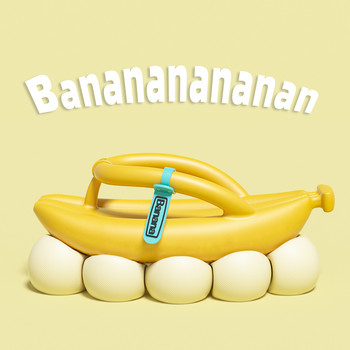 Джапанки с форма на банан за лятото Неплъзгащи се чехли с отворени пръсти за ежедневно носене